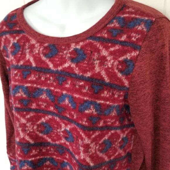 Oddy Women's Sweater Top Size Large Geometric Boho Artsy Long Sleeve - Picture 5 of 10